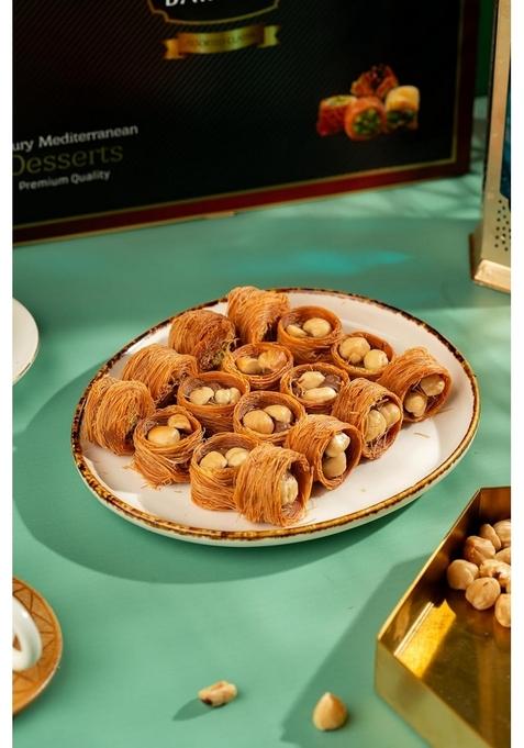 Gourmet Baklava Premium Hazelnut Nest Sweet Gift Box with Crispy, Flaky Nuts Inside (Pack of 3) 350 Grams