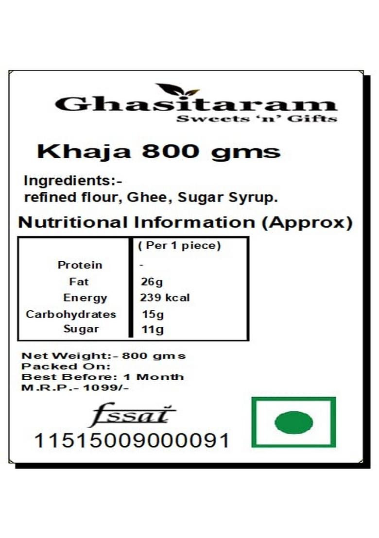 Ghasitaram Gifts Holi Sweets/ Gift/ Hampers/ Khaja 800 GMS |Sweets|Sweets Gift Pack|Diwali Sweets|Indian Mithai|Diwali Sweets Box|Sweets Box