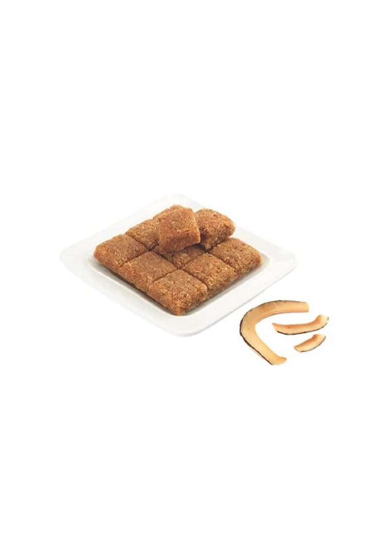 LONAVALA FOODS Famous Coconut Chikki Box - 200 grams, 24 Pieces | No Added Preservatives and Colours Roasted Made with Jaggery Sweet Gajak Bar - Indya