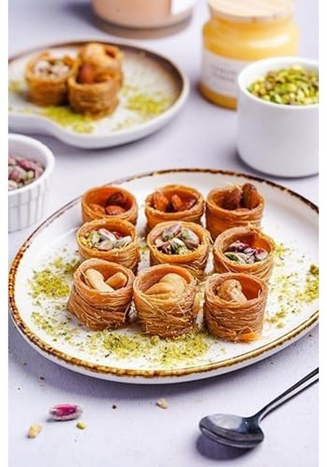 Gourmet Baklava Dry Fruit Nest -Premium Assorted with Nuts & Natural Sweetness | Handmade Middle Eastern Sweets 250g Gift Box