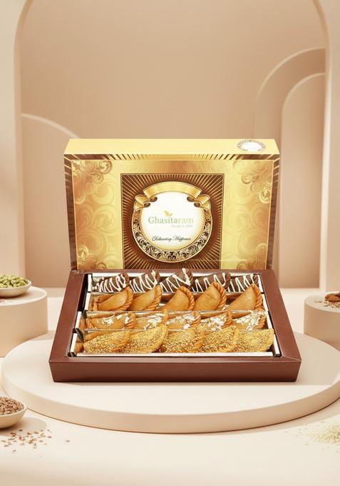 Ghasitaram Gifts Express Delivery Holi- Sweets/ Holi Hampers/ Sweets-Ghasitaram's Big Box of Assorted Gujiyas
