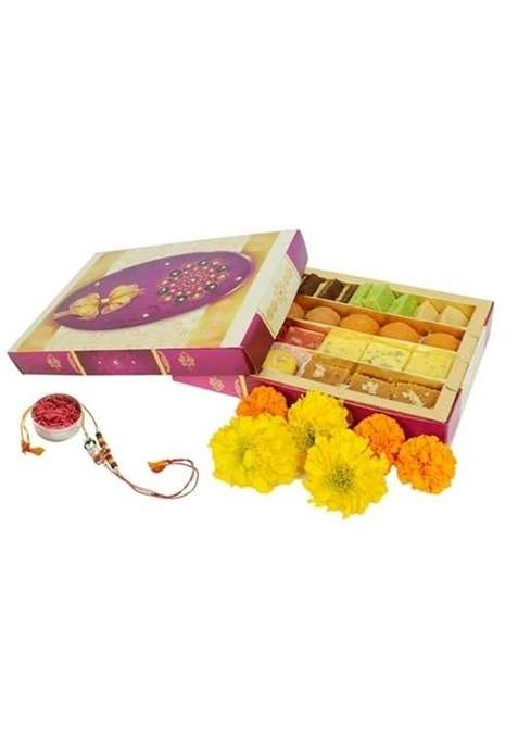 GHASITARAM'S Special Rakhi Assorted Sweets For Diwali & Festive Gift Box, 400 gm