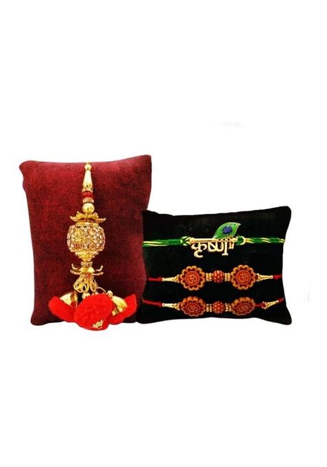 CraftVatika Rakhi for Brother and Bhabhi Kids with Gift Combo Set Sweets | of 4 Kajukatali Hamper