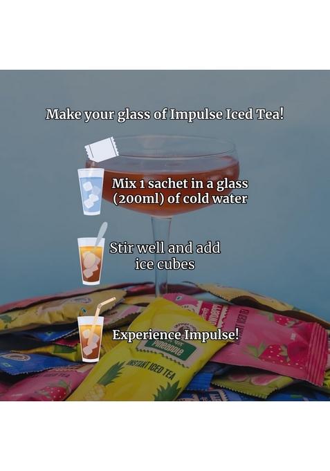 Impulse Coffees Assorted Instant Iced Tea Box | 10 Premix Sachets 5 Flavours Tasty Everyday Ideal Drink Mix Refreshing For Home & Travel 20 GM Each Sachet x
