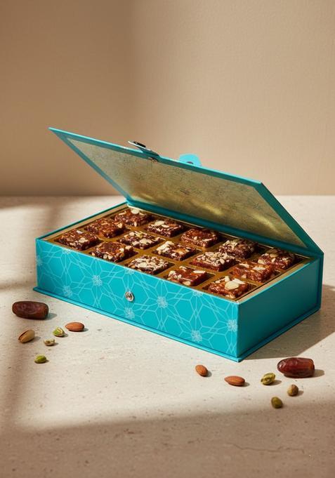 Ghasitaram Gifts Express Delivery Blue Rectangular Box of Sugarfree Bites 15 pcs|Sugar Free Sweets|Diabetic Friendly|Diwali Sugar Sweets