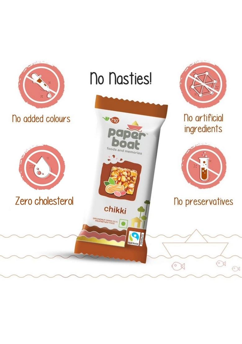 Paper Boat Chikki, Peanut Bar, No Added Preservatives and Colours | Gajak Sweets Made with Jaggery Gazak (Pack of 30, 25 grams Each)