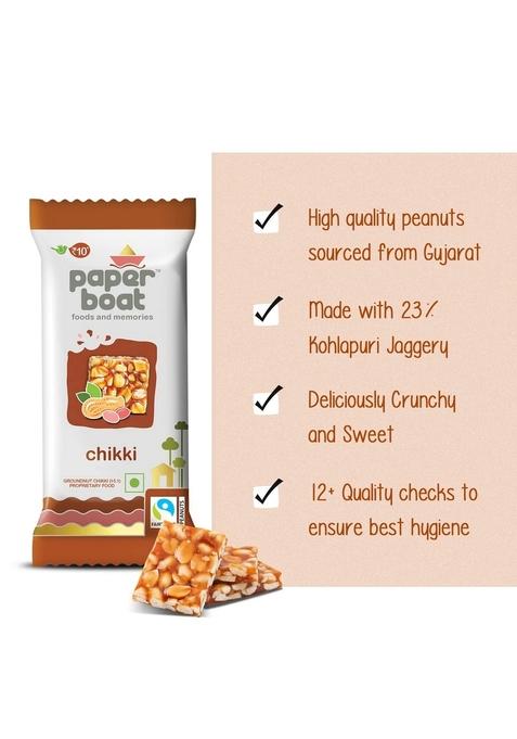 Paper Boat Chikki, Peanut Bar, No Added Preservatives and Colours | Gajak Sweets Made with Jaggery Gazak (Pack of 30, 25 grams Each)