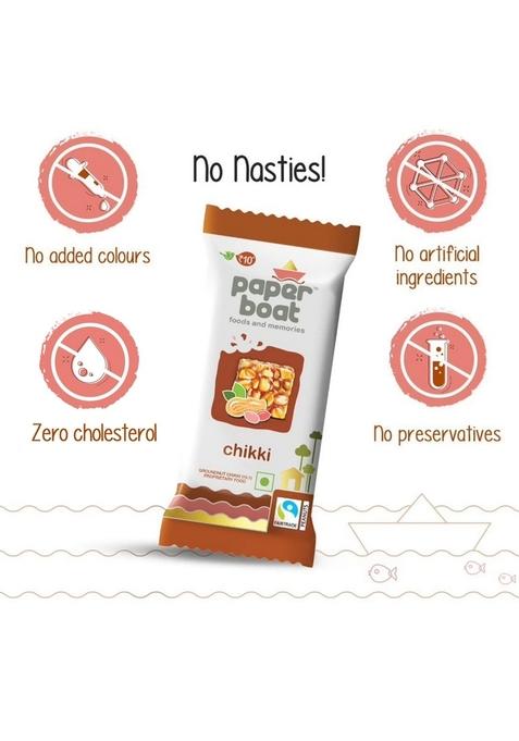 Paper Boat Chikki, Peanut Bar, No Added Preservatives and Colours | Gajak Sweets Made with Jaggery Gazak (Pack of 30, 25 grams Each)