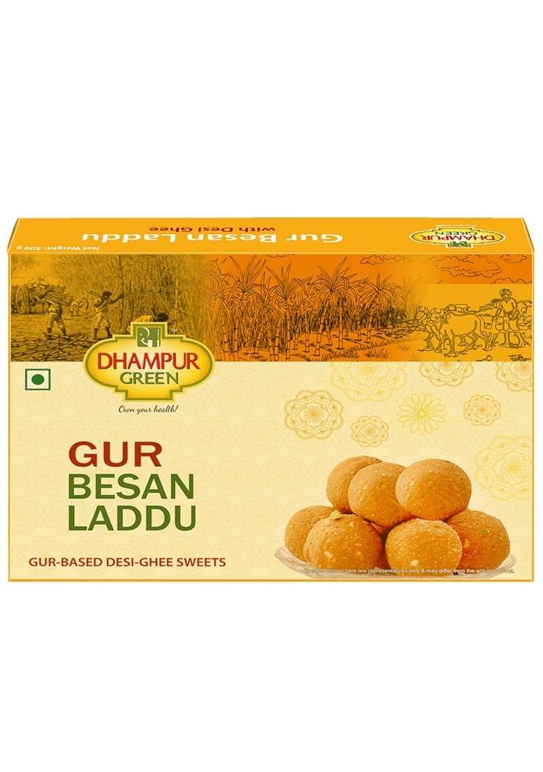 Dhampure Speciality Gur Besan Laddu & Chana Badam Bite, 900G | Indian Sweets Mithaai Jaggery - Indya