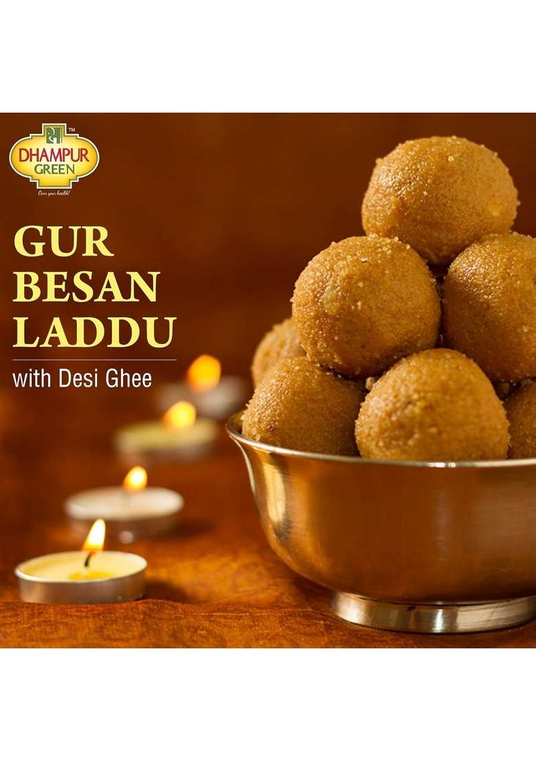 Dhampure Speciality Gur Besan Laddu & Chana Badam Bite, 900G | Indian Sweets Mithaai Jaggery - Indya