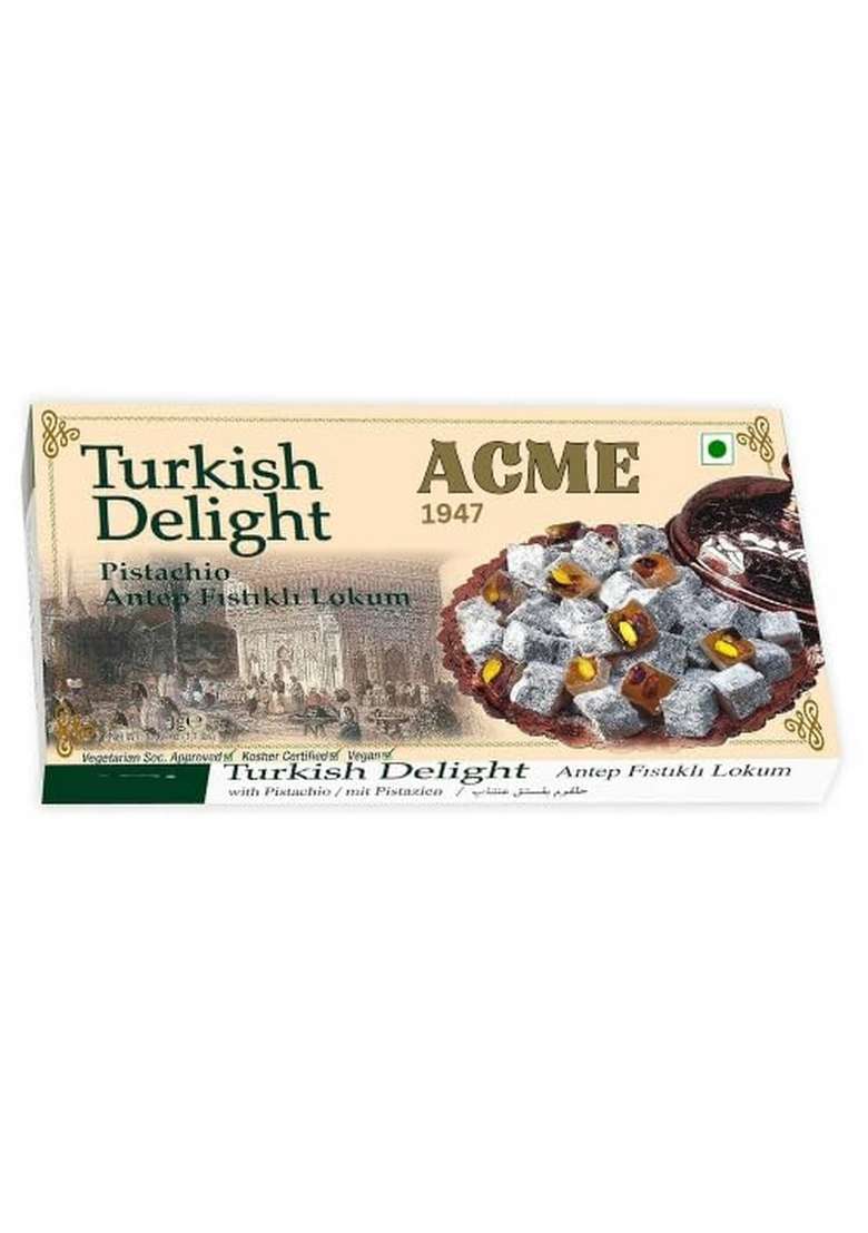 Acme Products Turkish Delight Pasha (Blackberry Flavored Pistachio) LOKHUM - ESTD 1947 | Premium Sweets Perfect for Gifting and Snacking Made With Fresh Ingredients 250Gms Gift Pack - Indya