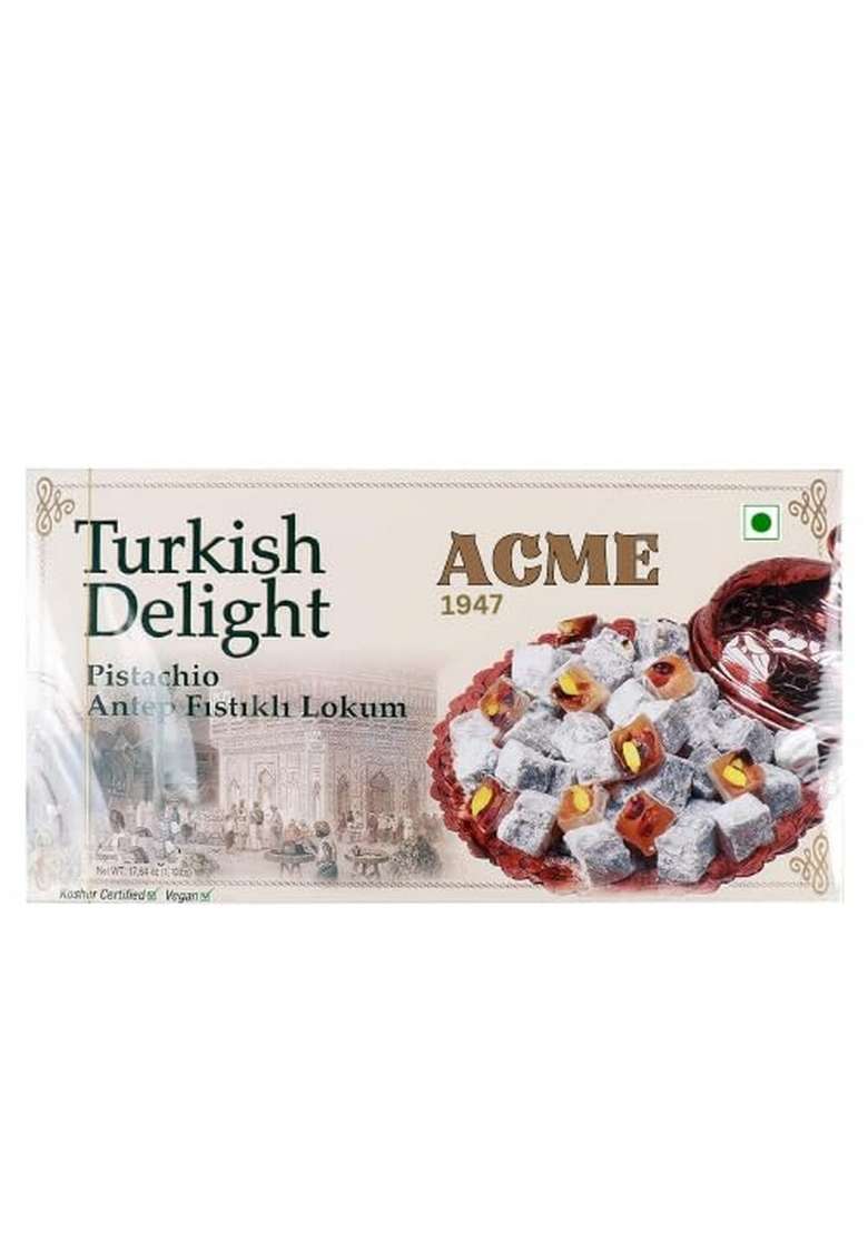 Acme Products Turkish Delight Pasha (Blackberry Flavored Pistachio) LOKHUM - ESTD 1947 | Premium Sweets Perfect for Gifting and Snacking Made With Fresh Ingredients 250Gms Gift Pack - Indya