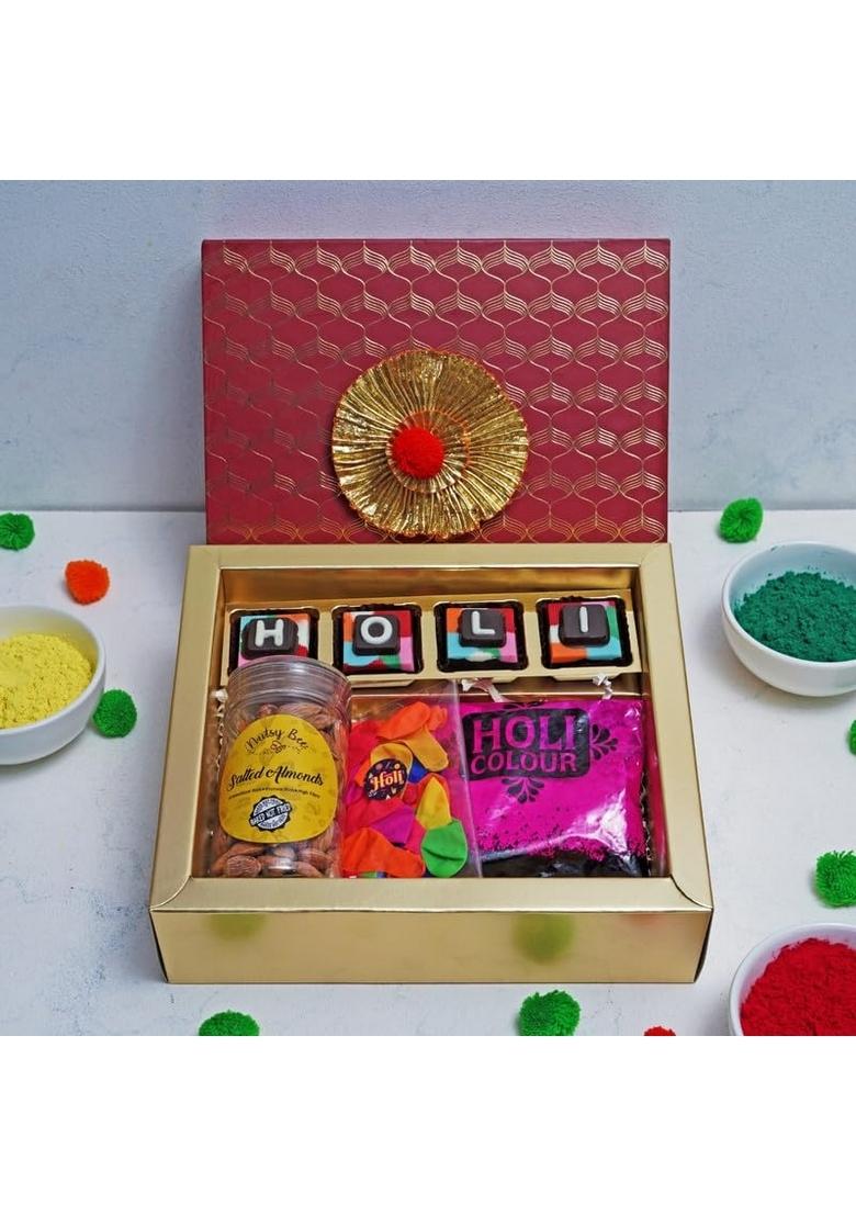 VELVET FINE CHOCOLATES Gulal Gourmet Box | Holi Gift Hamper Festival Gifting Gifts For Family & Friends Birthday, Anniversary Wholesome Corporate