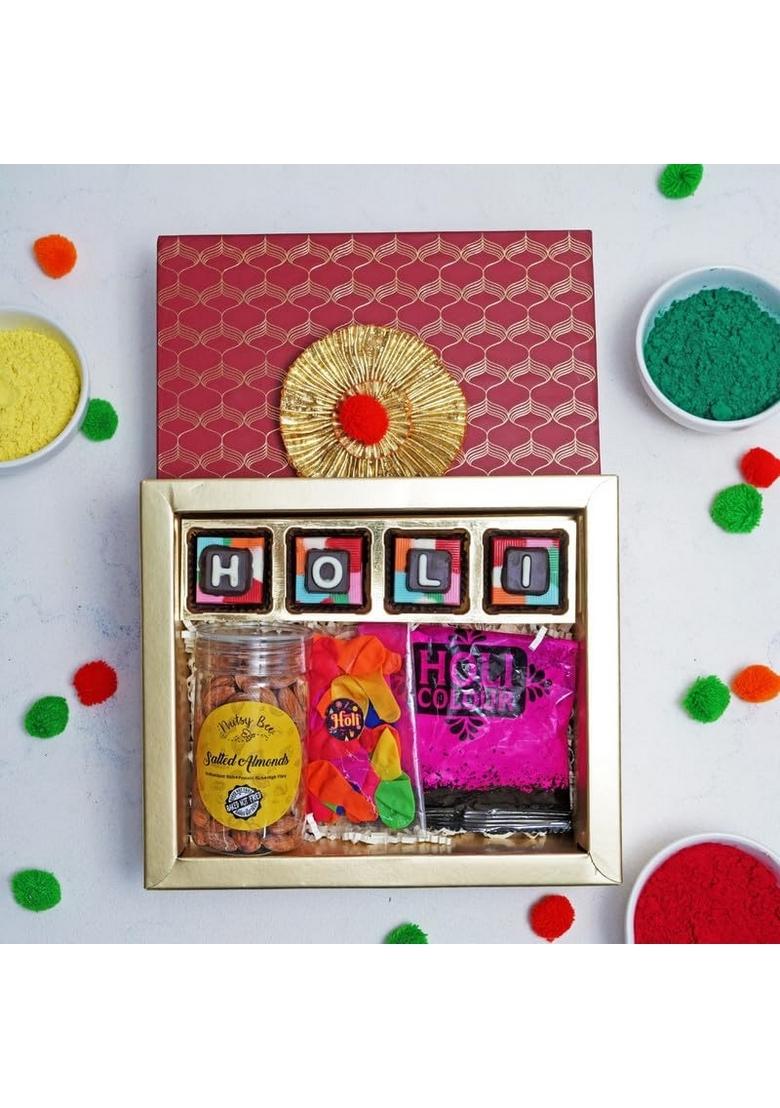 VELVET FINE CHOCOLATES Gulal Gourmet Box | Holi Gift Hamper Festival Gifting Gifts For Family & Friends Birthday, Anniversary Wholesome Corporate