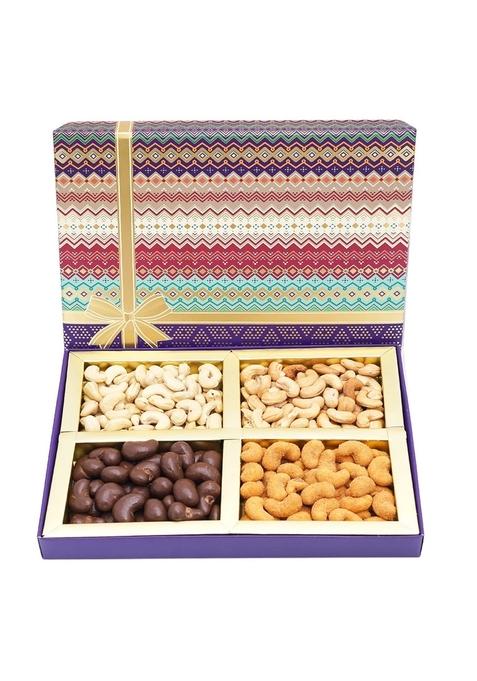 Ghasitaram Gifts Diwali - Fruit n nut Box of 4 Assorted Cashews 400 GMS|Gift Hamper|Diwali Gift Hamper|Food Hampers|Gourmet Hampers|