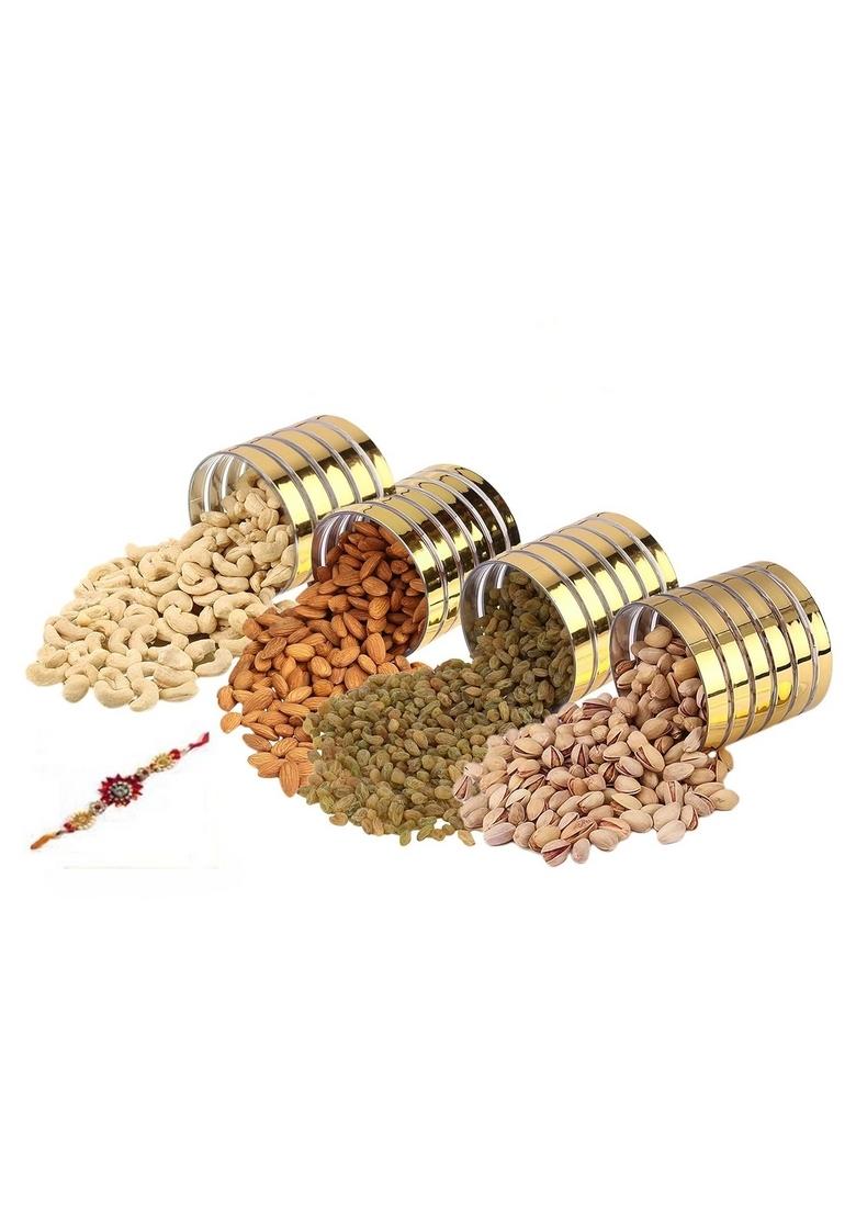 GHASITARAM'S Special for holi Dry-Fruit Golden Marble Jar Festive Gift Box