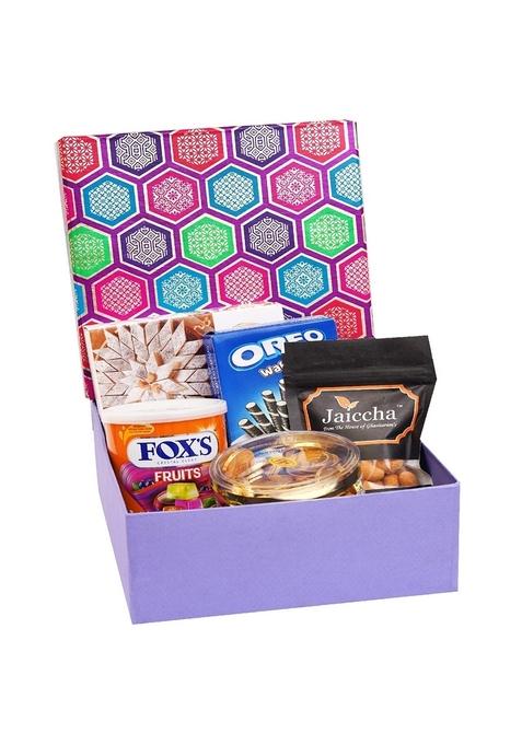 Ghasitaram Gifts - Express Delivery Diwali Gourmet Hamper Box of Crunchy Coated Cashews,Wafer Roll,Toffees,Chocolates and Kaju Katli