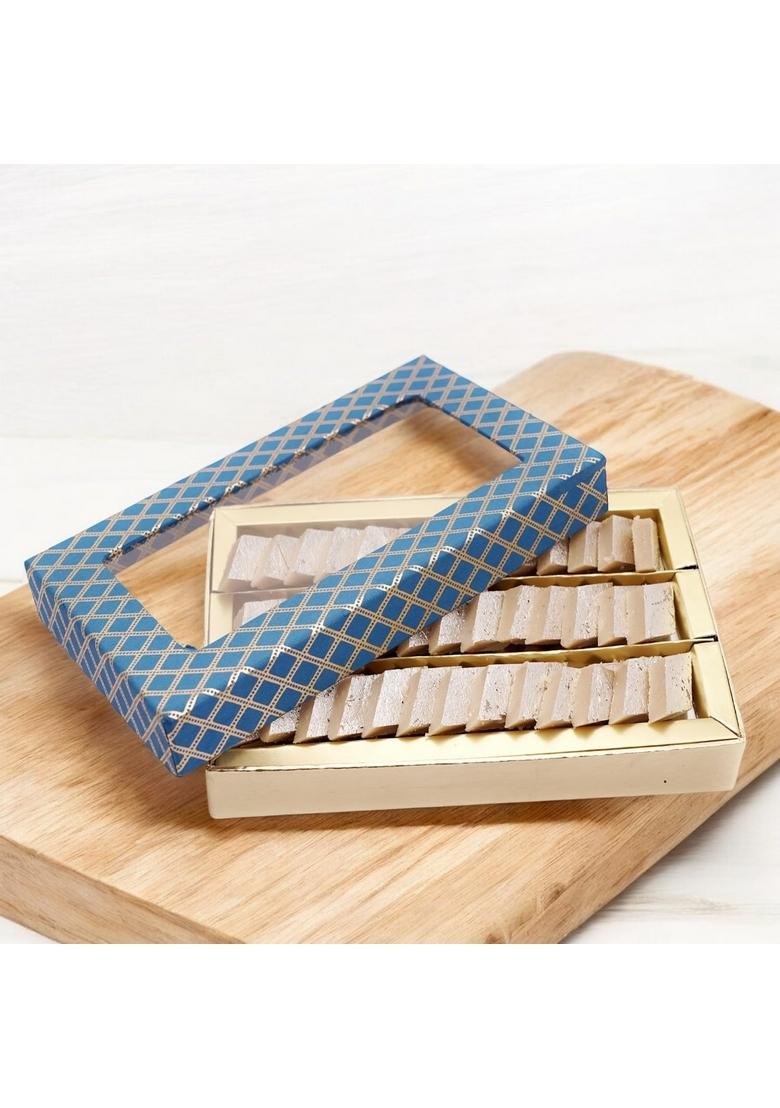 Ghasitaram Gifts Mini Kaju Katli Blue Box |Sweets|Sweets Gift Pack|Diwali Sweets|Indian Mithai|Diwali Sweets Box|Sweets Box|Kaju