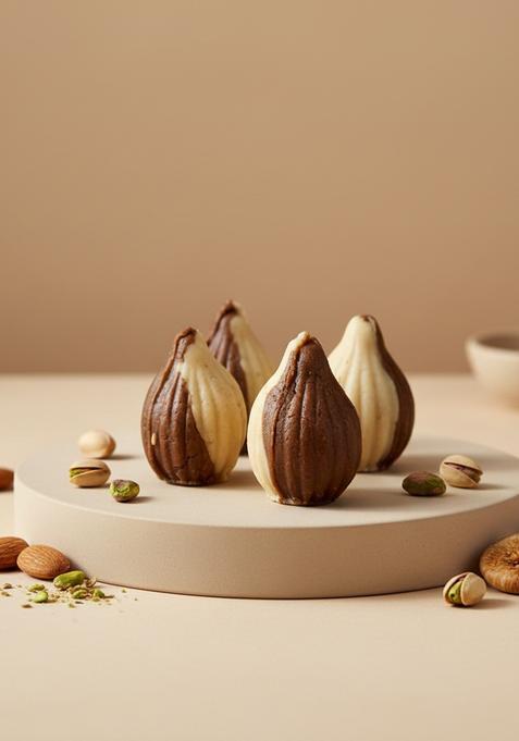 Ghasitaram Gifts Express Delivery Sweets - Ghasitaram's Sugarfree Chocolate Twin Mawa Modaks 800 gms