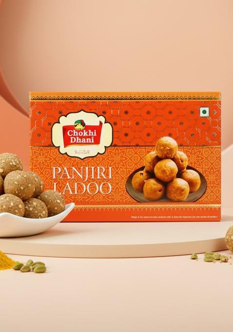 Chokhi Dhani Panjiri Ladoo 400g | Traditional Indian Sweet Nutrient-Rich Whole Wheat & Dry Fruits Laddu Ready to Eat Festive Dessert