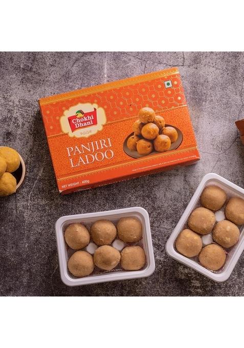 Chokhi Dhani Panjiri Ladoo 400g | Traditional Indian Sweet Nutrient-Rich Whole Wheat & Dry Fruits Laddu Ready to Eat Festive Dessert