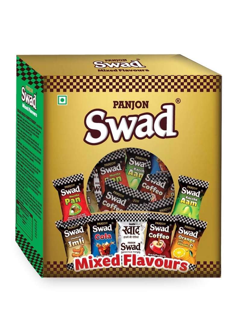 Swad Mixed Flavours Candy Gift Box (Toffee, Imli, Kaccha Aam, Pan, Coffee, Cola, Orange) 125 Toffee X 1 Pack,440 Gram - Indya