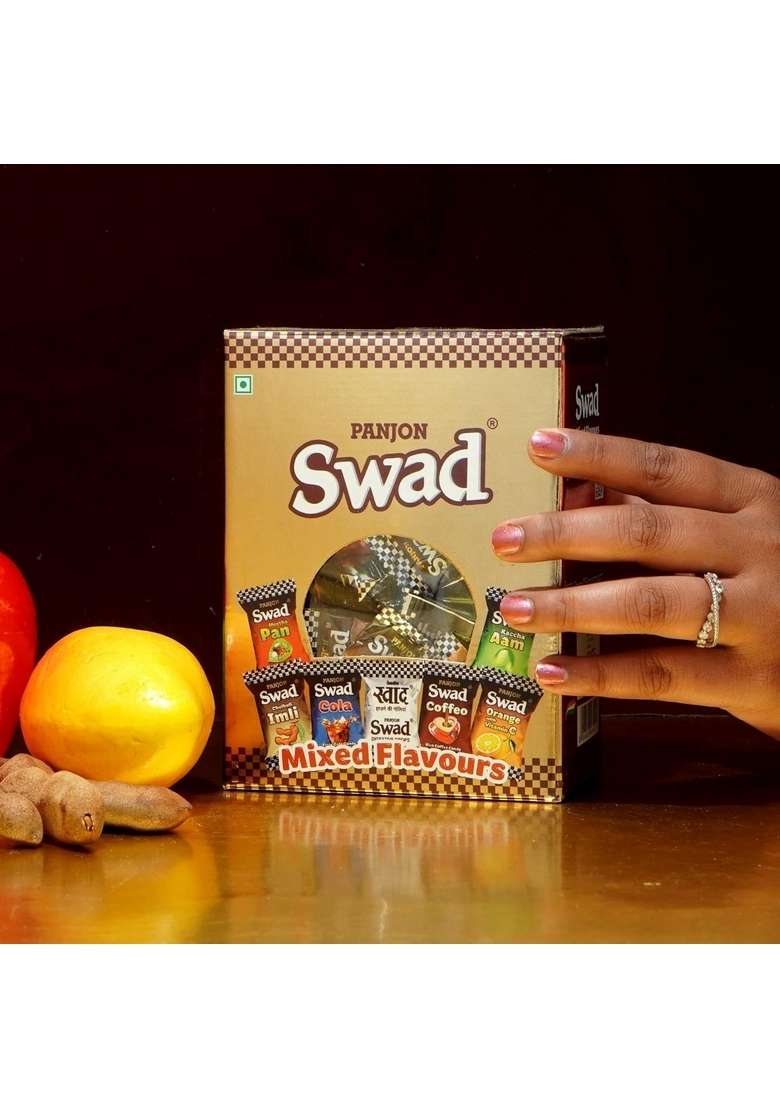 Swad Mixed Flavours Candy Gift Box (Toffee, Imli, Kaccha Aam, Pan, Coffee, Cola, Orange) 125 Toffee X 1 Pack,440 Gram - Indya