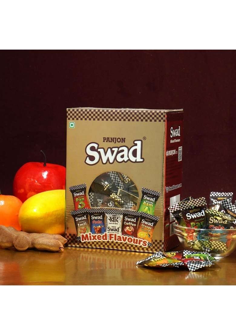 Swad Mixed Flavours Candy Gift Box (Toffee, Imli, Kaccha Aam, Pan, Coffee, Cola, Orange) 125 Toffee X 1 Pack,440 Gram - Indya