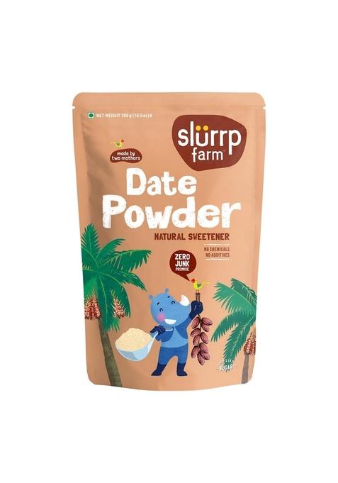 SLURRP FARM Seedless Arabian Date Powder | Kharik/Khajur 100% Natural Sweetener No Preservatives, Chemicals Healthy Substitute for Refined Sugar Dates Little Ones, 300g