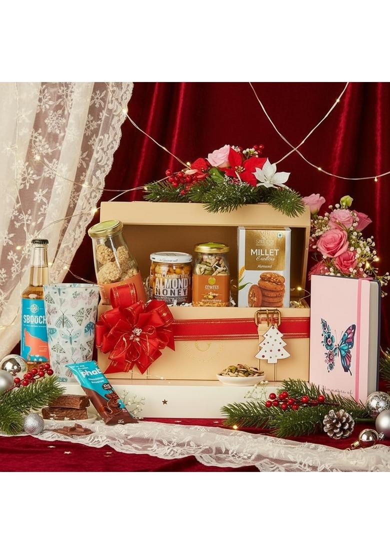 THE GIFT STUDIO.COM Fit & Fabulous Mom Hamper | Healthy Gourmet Snack Box with Smoked Almonds, Herbal Teas, Phab Bar Wellness for Mother's Day, Birthdays Celebrations