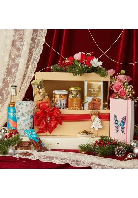 THE GIFT STUDIO.COM Fit & Fabulous Mom Hamper | Healthy Gourmet Snack Box with Smoked Almonds, Herbal Teas, Phab Bar Wellness for Mother's Day, Birthdays Celebrations
