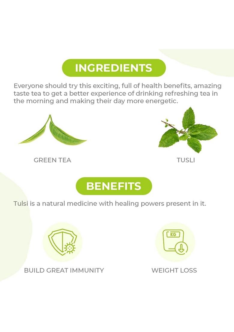 T-S-WING Premium Green Tulsi Tea | 100 Bags Refreshing & Relaxing For Digestion, Immunity