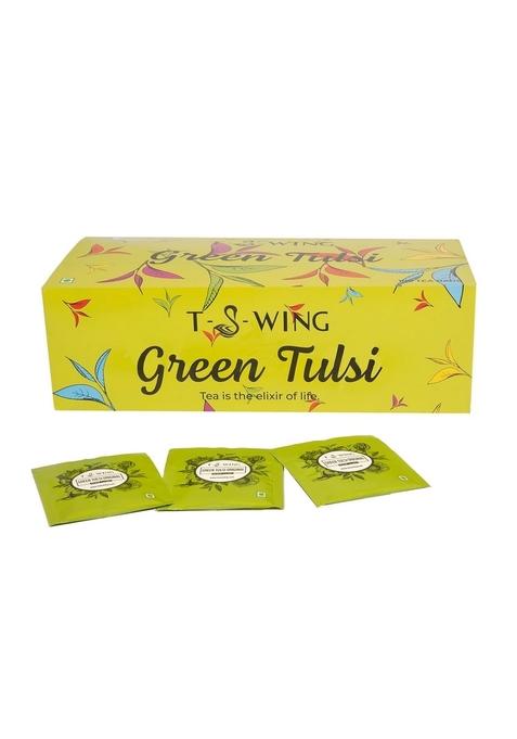 T-S-WING Premium Green Tulsi Tea | 100 Bags Refreshing & Relaxing For Digestion, Immunity
