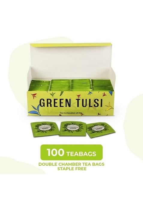 T-S-WING Premium Green Tulsi Tea | 100 Bags Refreshing & Relaxing For Digestion, Immunity
