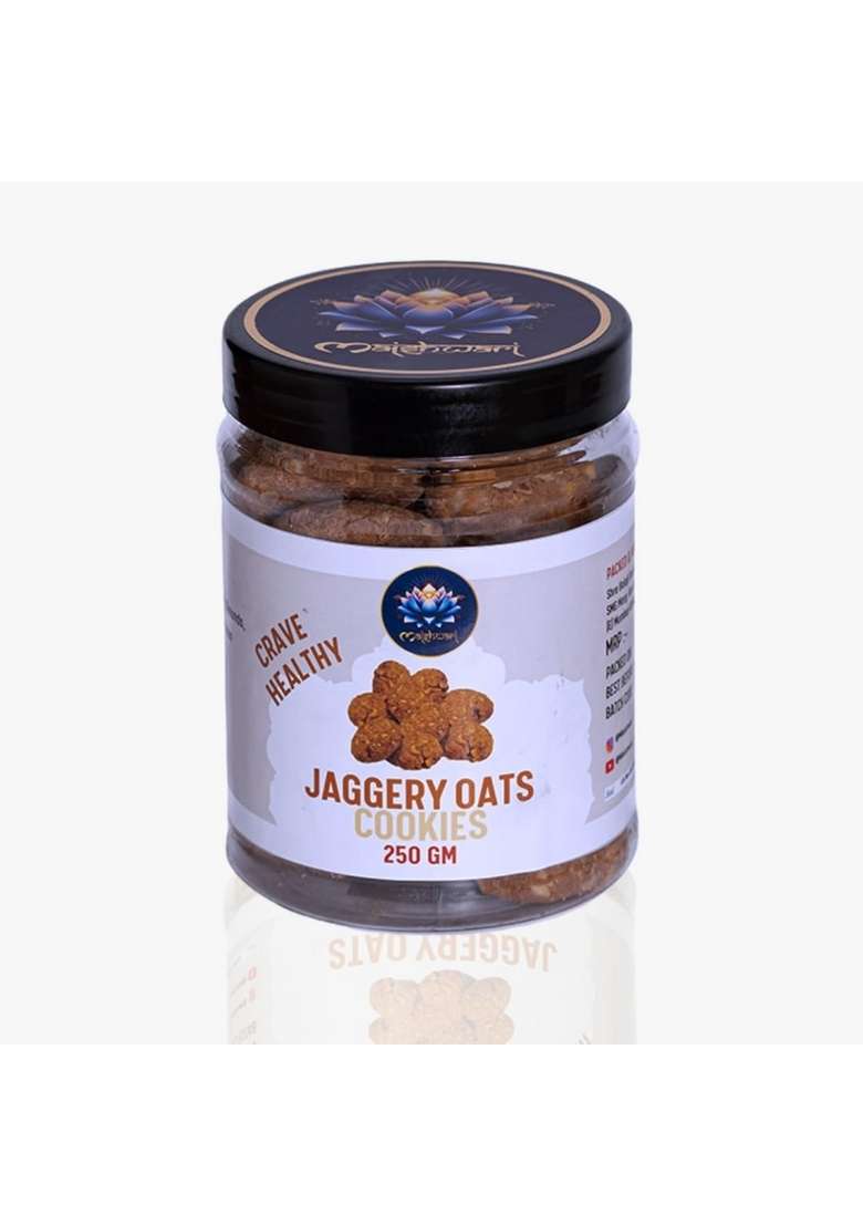 MAISHWARI Wholesome Jaggery & Oats Cookies | No Refined Sugar High-Fiber Healthy Snack Natural, Guilt-Free Treat for All Ages (250 Gm) - Indya