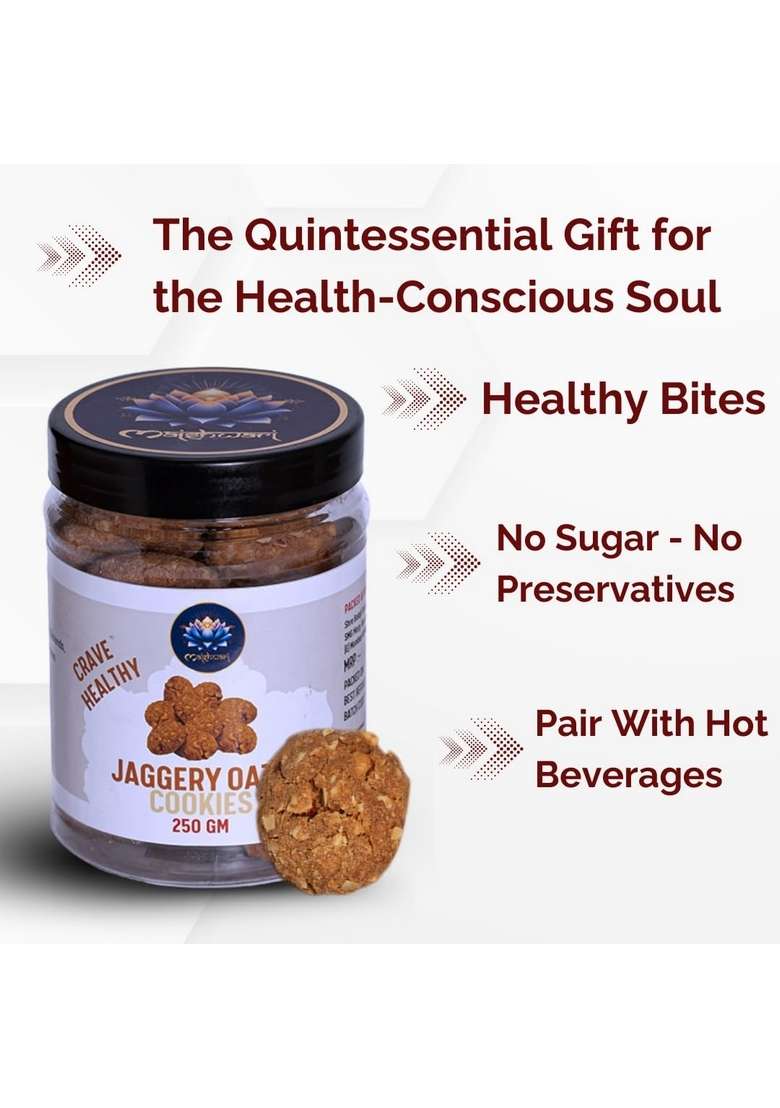 MAISHWARI Wholesome Jaggery & Oats Cookies | No Refined Sugar High-Fiber Healthy Snack Natural, Guilt-Free Treat for All Ages (250 Gm) - Indya