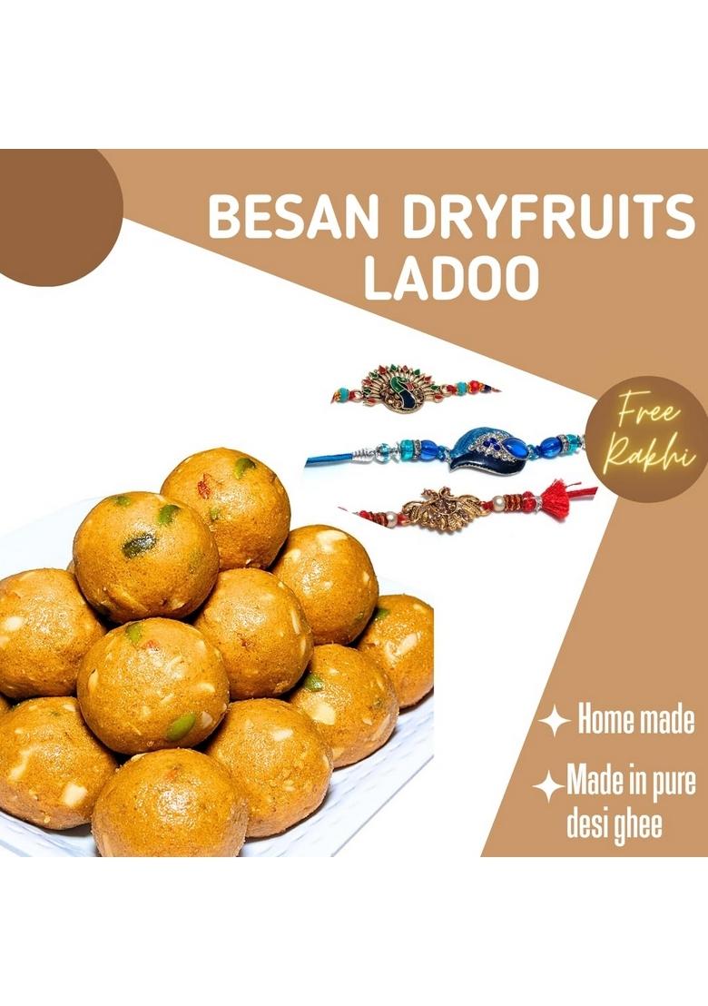 JS Kitchen Flavours Sweets & Snacks Besan Dry fruits Ladoo| Indian Sweet (1000 GM)