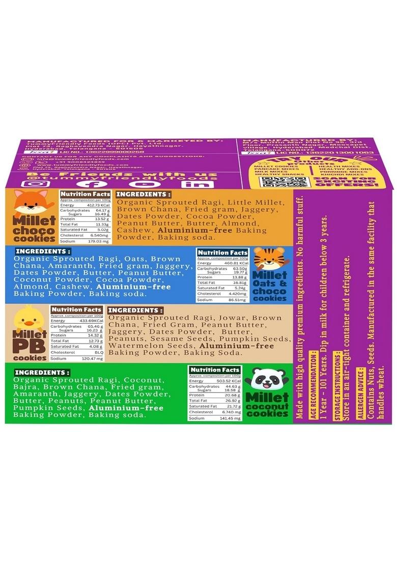 TUMMY FRIENDLY TummyFriendly Foods Millet Cookies for Kids Adults. Healthy Biscuits, Ragi and Jaggery. Snacks Babies 1 Year Old. Gift the Best