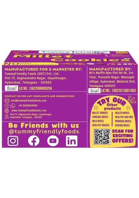 TUMMY FRIENDLY TummyFriendly Foods Millet Cookies for Kids Adults. Healthy Biscuits, Ragi and Jaggery. Snacks Babies 1 Year Old. Gift the Best