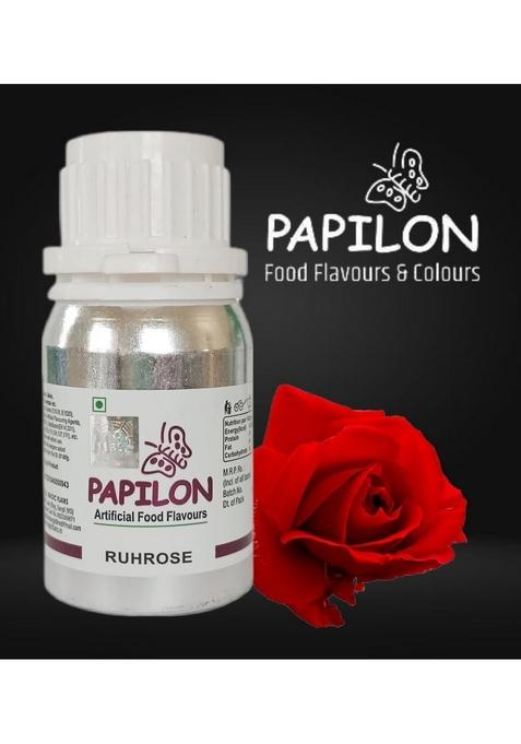 PAPILON Concentrated Food Flavour RUHROSE 50ml For Sharbat, Sweets, Jelly, Icecream.