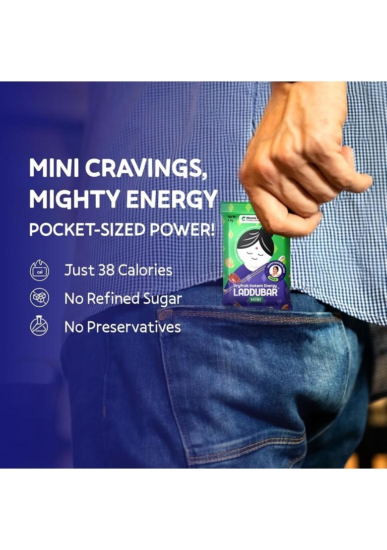 MAMANOURISH LADDUBAR Minis Dryfruit Date Bites Energy Bars | No Refined Sugar & Preservatives Healthy Dry Fruit Bar Mini Fruits Barfi