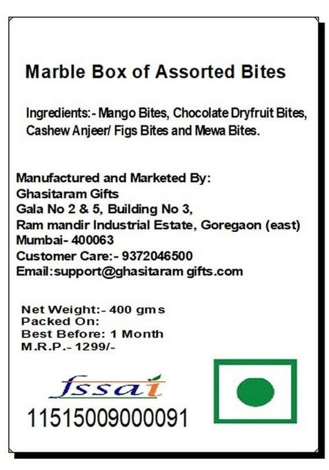 Ghasitaram Gifts Express Delivery Marble Box of Assorted Bites |Gift for Diwali,Holi,Rakhi,Valentine,Christmas,Birthday,Anniversary,Gift Her,Him,Mothers Day,Fathers Day|
