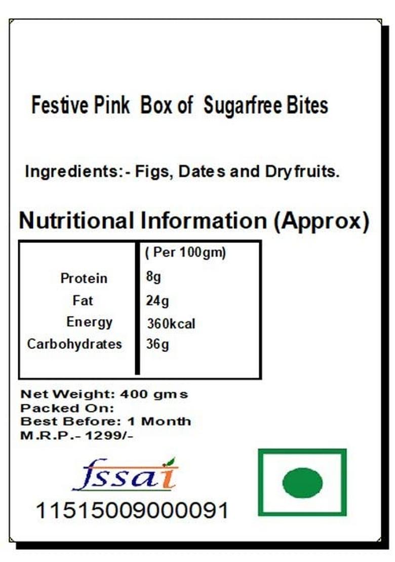 Ghasitaram Gifts Express Delivery Festive Pink Box of Sugarfree Bites |Gift for Diwali,Holi,Rakhi,Valentine,Christmas,Birthday,Anniversary,Gift Her,Him,Mothers Day,Fathers Day|