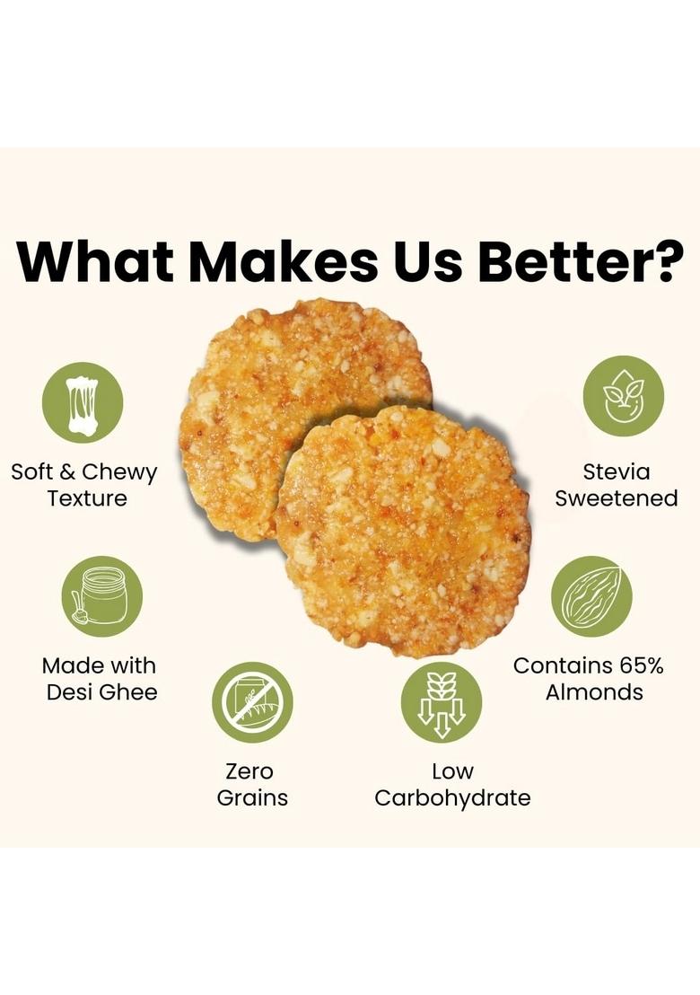VISTEVIA Sugar Free Almond Desi Cookies, Diabetic and Keto Friendly