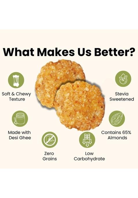 VISTEVIA Sugar Free Almond Desi Cookies, Diabetic and Keto Friendly