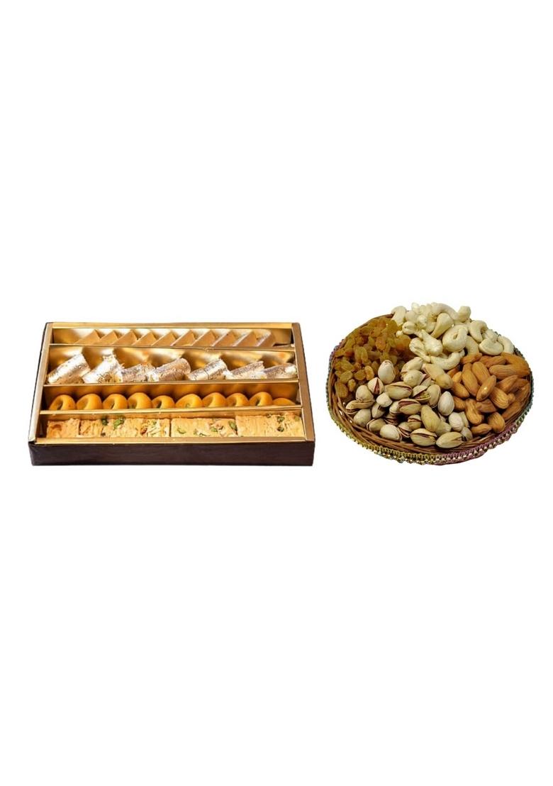 BIGWISHBOX Diwali Special | 01 Kg Assorted Sweets 500g Dryfruits Sameday/Nextday Delivery
