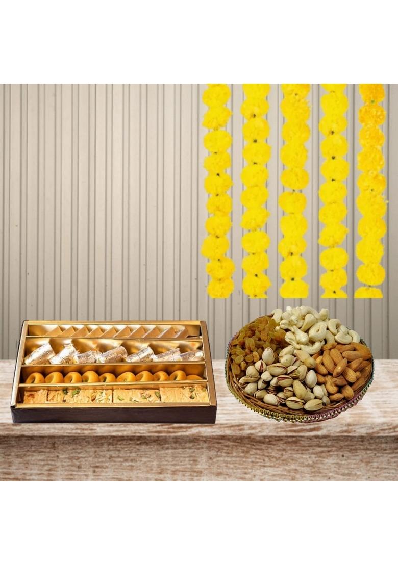 BIGWISHBOX Diwali Special | 01 Kg Assorted Sweets 500g Dryfruits Sameday/Nextday Delivery