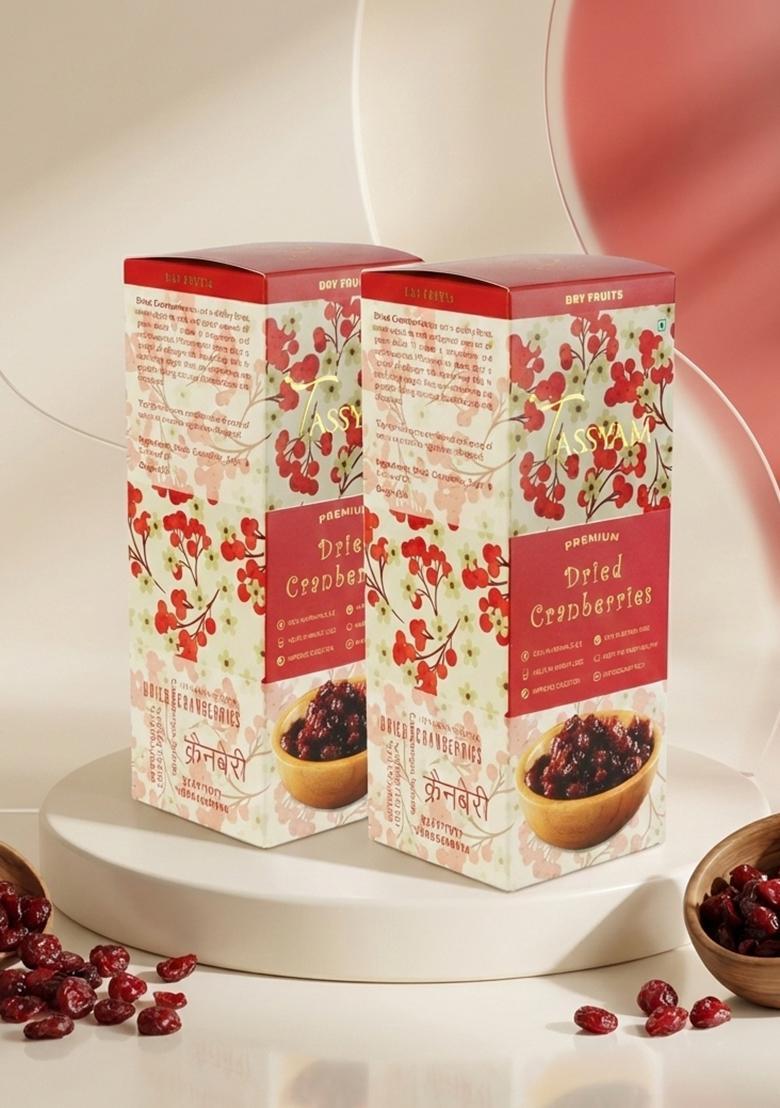 TASSYAM Premium Dried Cranberries 500g (2X 250g) | Healthy Dry Fruits Luxury Box
