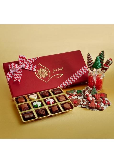 Jus' Trufs Santas Sweet Medley | Gifts For Christmas and New Year Chocolate Gifting X-mas Chocolates Basket