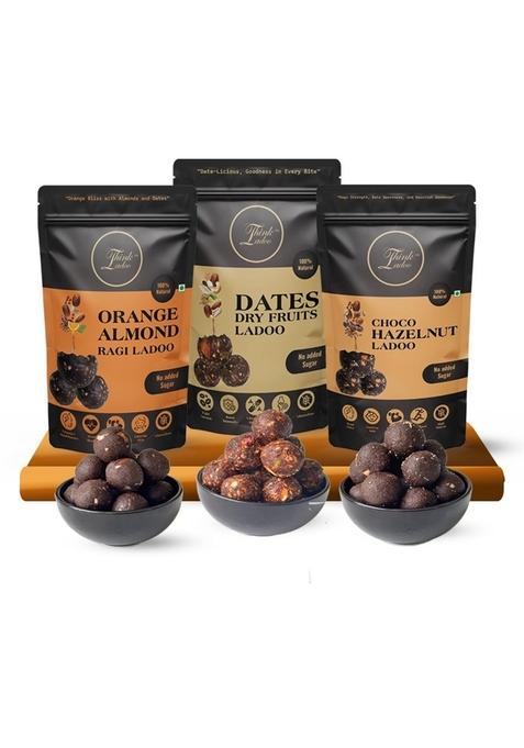 Think Ladoo Assorted Pack (30 Ladoos in 3 Different Flavours) | Sweetened with Dates High Protein & Instant Energy No Added Sugar